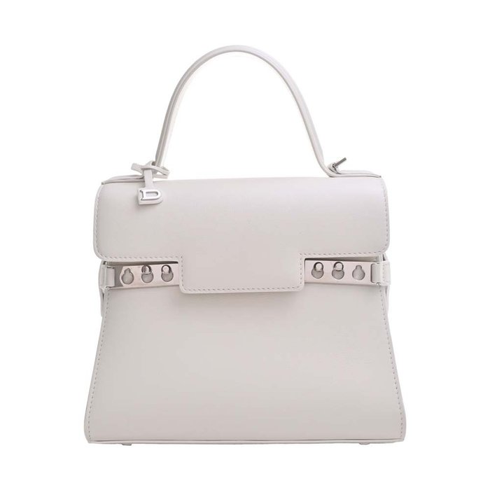 Delvaux White Leather Tempete MM Top Handle Bag Delvaux