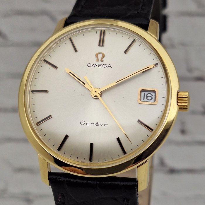 Omega - Genève - Date - Solid Gold 18K - Cal. Omega 613 - 132.021 SP - Bărbați - Ano 1969