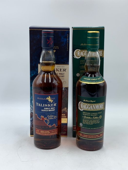 Talisker Distillers Edition + Cragganmore Distillers Edition - Original bottling  - 70 cl - 2 flaskor