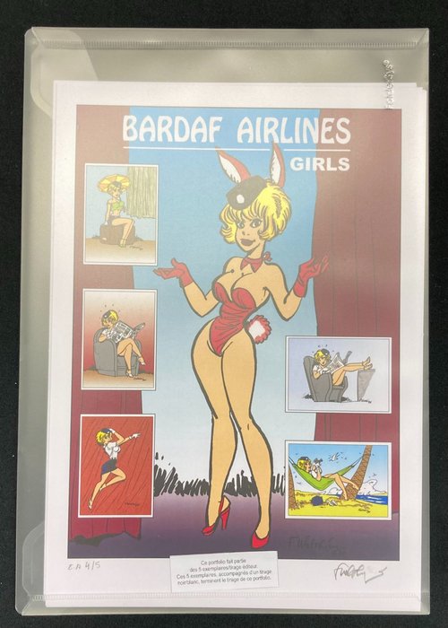 Natacha - Portfolio « Bardaf Airlines Girls » - Version de l'auteur 5 exemplaires N°/Signé