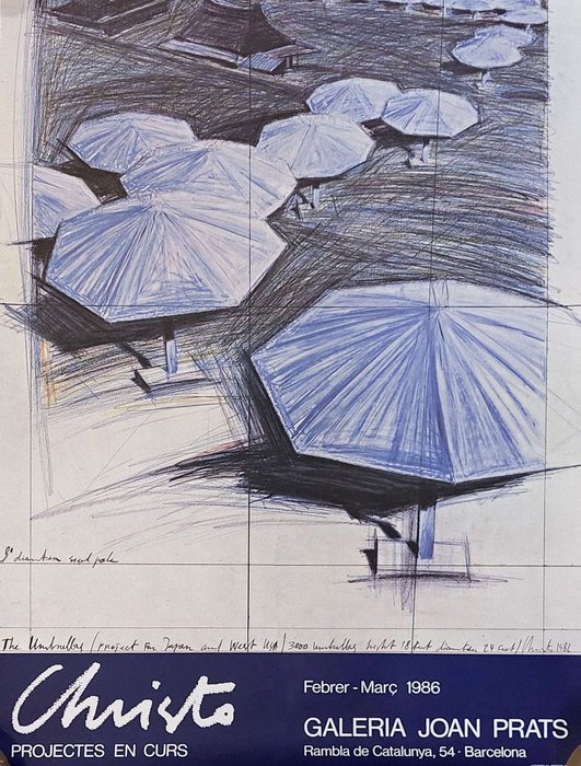 Christo (after) - Christo "The Umbrellas" Projectes en Curs - Galeria Joan Prats 1986