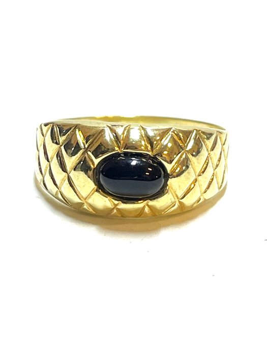 No Reserve Price - Ring - 14 kt. Yellow gold Onyx 