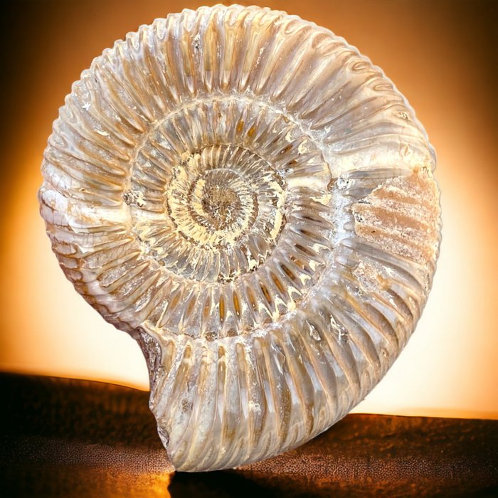 Spirale fossile d'ammonite Espèces fossiles d'ammonites : Perisphinctes - 72×63×21 mm - 121 g