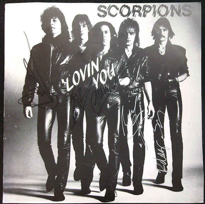 Scorpions - Lovin' You - LP - Signed by Meine, Schenker, Jabs, Rarebell, Buchholz - Memorabilia firmato (autografo originale) - 1985/1985