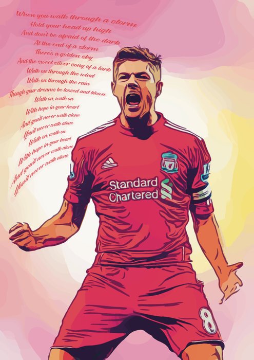 Liverpool - 英超 - STEVEN GERRARD LIVERPOOL "THE MAN IN RED" Limited Edition 4/5 w/COA - 2023 - Artwork 