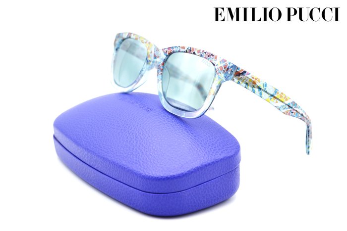 Emilio Pucci - No Reserve Price - EP5492X - Made in Italy - Acetate Multicolor & Blue Lenses - *New* - Ochelari de soare