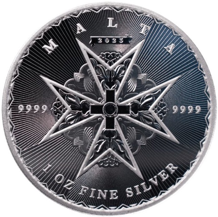 马耳他. 5 Euro 2023 "Maltese Cross", 1 Oz (.9999)  (没有保留价)