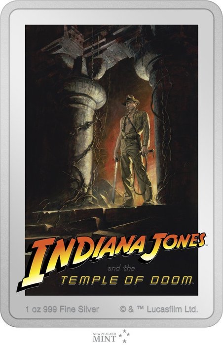 纽埃. 2 Dollars 2023 Indiana Jones™ Temple of Doom, 1 Oz (.999)