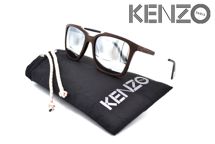 Kenzo - No Reserve Price - KZ5107 C02 - Made in France - Acetate Wood Design & Silver Metal - *New* - Occhiali da sole