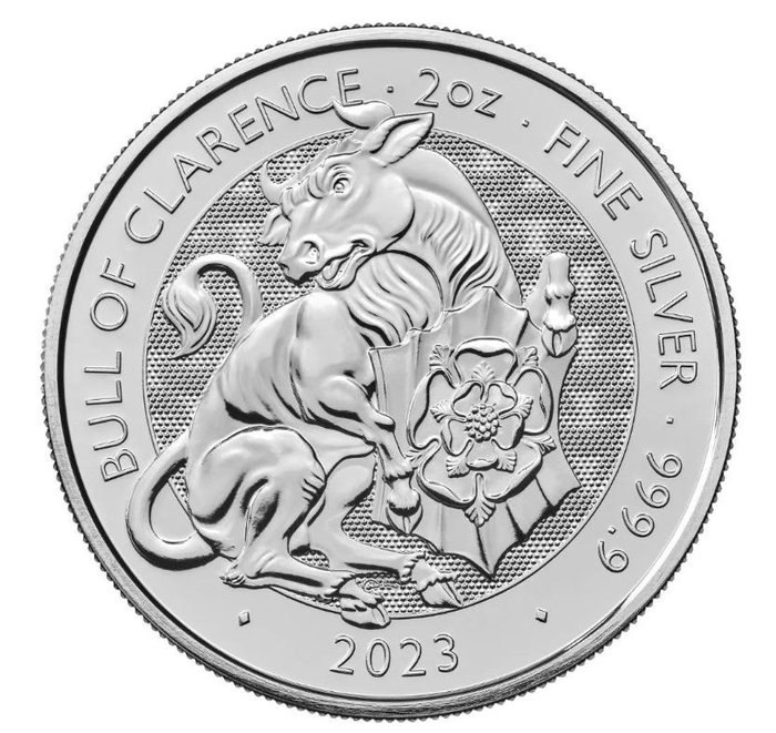 Reino Unido. 5 Pounds 2023 Bull of Clarence, 2 Oz (.999)  (Sin Precio de Reserva)