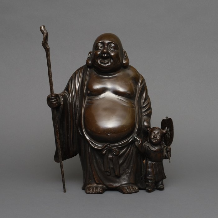 小雕像 - 銅綠青銅 - 日本