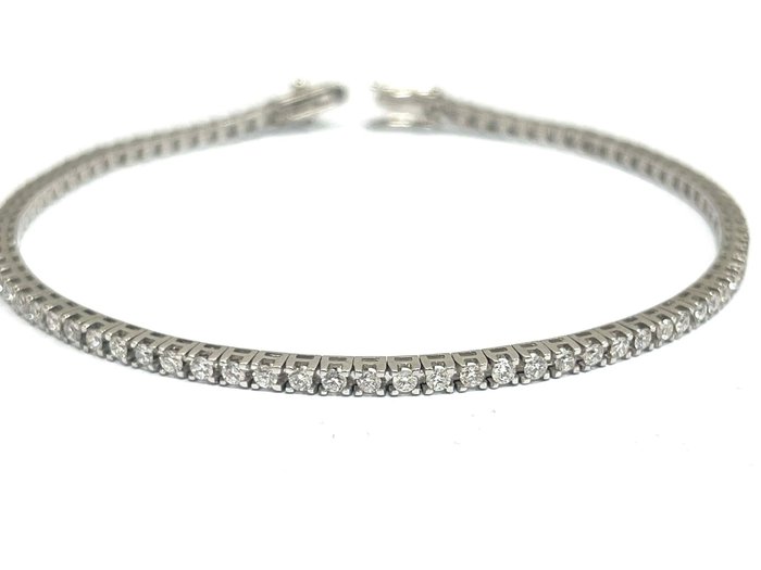 Tennis bracelet - 18 kt. White gold -  2.25 tw. Diamond  (Natural) 