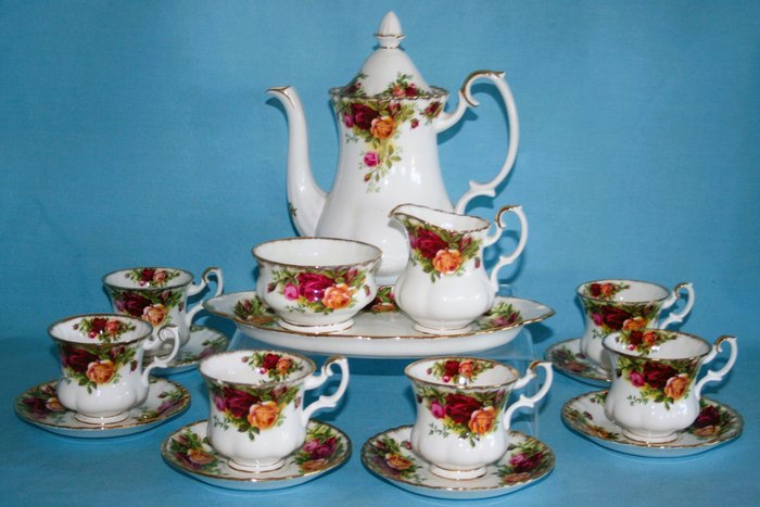 Royal Albert, Vintage - Coffee set for 6 (16) - Old Country Rose - Bone china