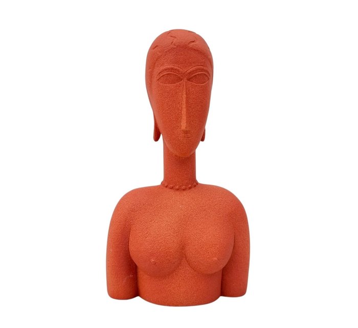小雕像, Modigliani - Red Bust - 17 cm - 树脂