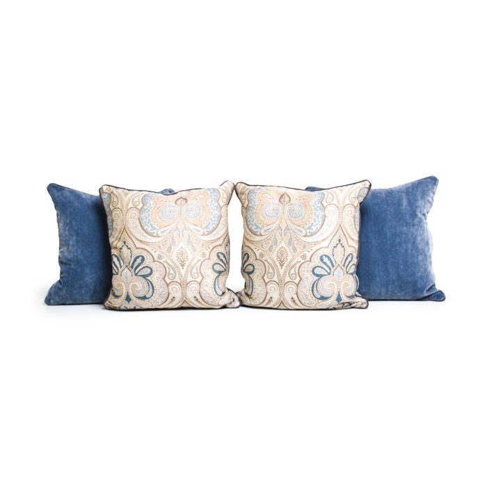  (4) Quattro cuscini realizzati con tessuto Jane Clayton & Romo - Μαξιλάρι - 45 cm - 7 cm