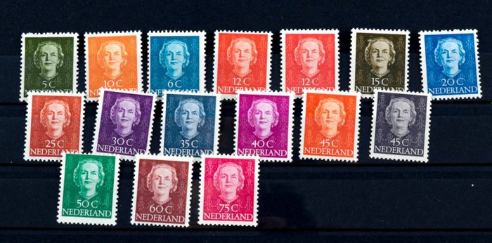Países Bajos 1949/1951 - Reina Juliana 'En face' - NVPH 518/533