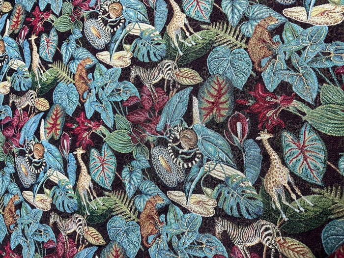 Tissu gobelin élégant avec une décoration tout autour de style tropical chic - Textile  - 6 m - 1.4 m