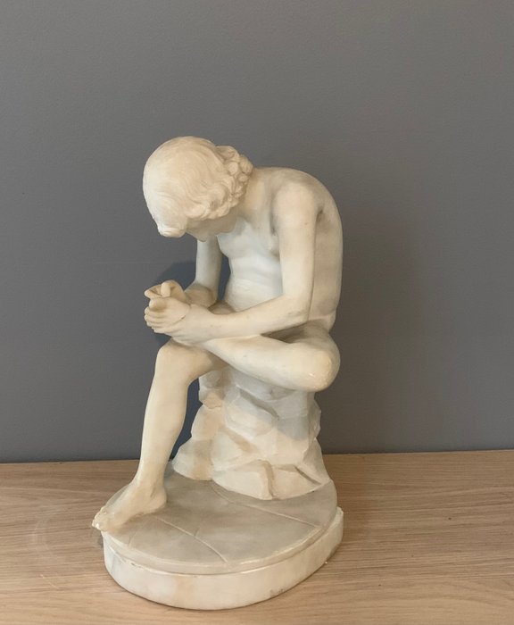 sculptuur, Le tireur d'épine - 28 cm - Marmer