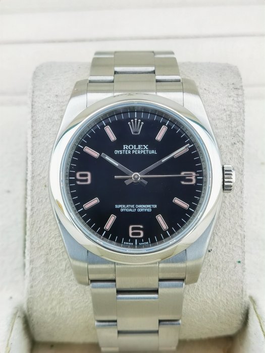 Rolex - Oyster Perpetual - Black Dial with Pink Markers - 116000 - Uniszex - 2011 utáni