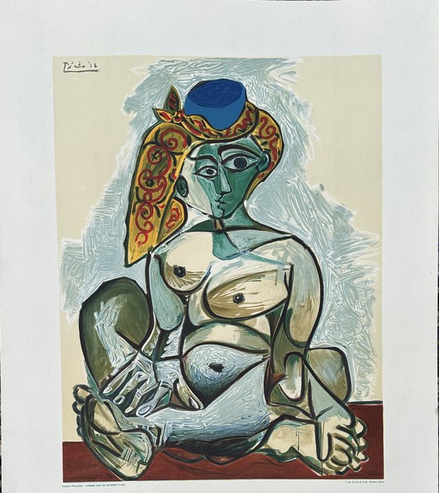 Pablo Picasso (1881-1973), d'après - Femme nue au bonnet turc
