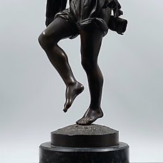 Célestin-Anatole Calmels (1822-1906) – sculptuur, dansende man met castagnettes – 35 cm – Brons (gepatineerd)