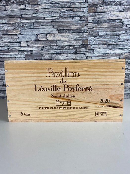 2020 Pavillon de Léoville Poyferré, 2nd wine of Château Léoville Poyferré - Bordeaux, Saint-Julien - 6 Flasker  (0,75 l)