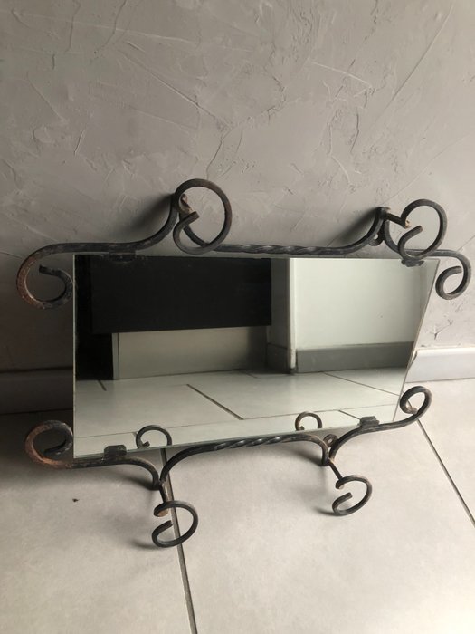 Wandspiegel (1) - Spiegel/Garderobenständer aus Schmiedeeisen  - Eisen (Gusseisen/ Schmiedeeisen)