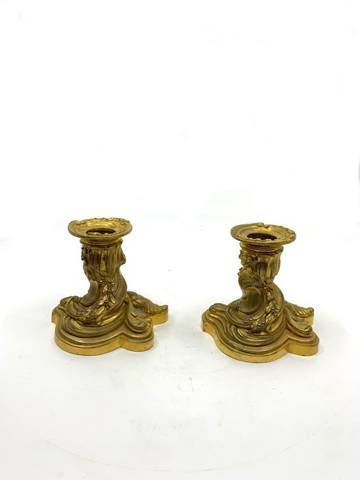 Kleiner Kerzenständer - Vergoldete Bronze
