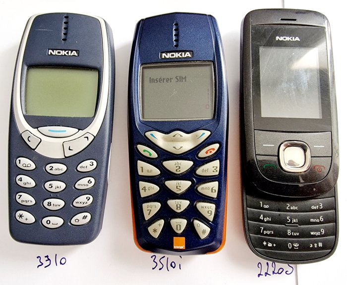 Nokia 3310 3510i and 2220S - Teléfono móvil (3) - Sin la caja original -  Catawiki