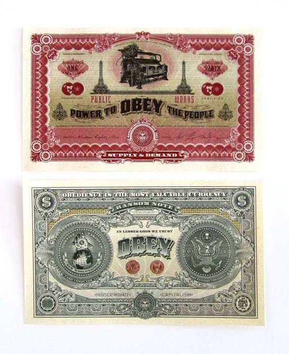 Shepard Fairey (OBEY) (1970) - Two Sides of Capitalism Currency Bank Note