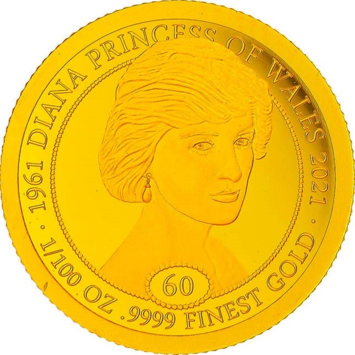 Liberia. 20 Dollars 2021 "Diana Princess of Wales", 1/100 Oz (.999) Proof  (Bez ceny minimalnej
)