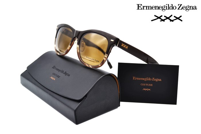 Ermenegildo Zegna - ZEGNA COUTURE XXX - ZC0001 50M - Brown POLARIZED Lenses by Zeiss - Acetate Design  - *New* - Lunettes de soleil