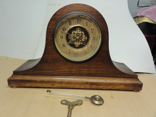 壁炉架时钟 - 木材, 橡木 - 1930-1940