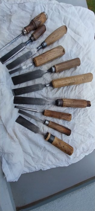 scalpelli per legno (10) - Ferro (ghisa/battuto), Legno - Catawiki