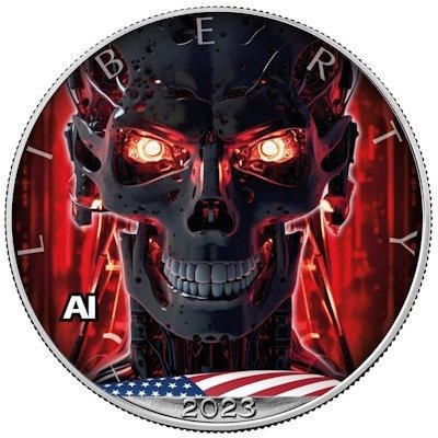 Amerikas forente stater. 1 Dollar 2023 American Eagle - Terminator, 1 Oz (.999)  (Ingen reservasjonspris)