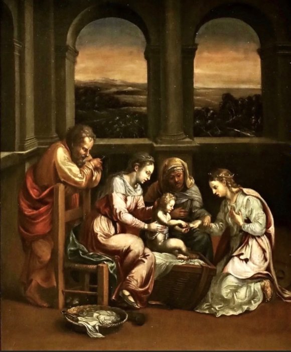 Denijs Calvaert (Dionisio Fiammingo) (1595-1620), cerchia di - Sposalizio mistico di Santa Caterina