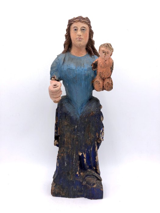 Madonna con Bambino, Scultura - Arte popolare - Legno - XIX secolo