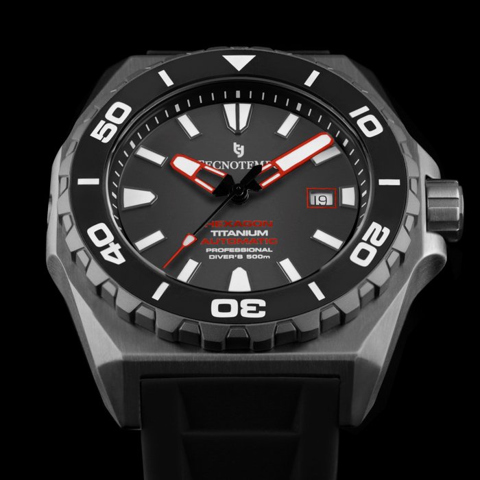 Tecnotempo®  - Titanium Diver 500M "Hexagon" - Swiss Automatic Movt - Limited Edition - TT.500.TGR - Bărbați - 2011-prezent