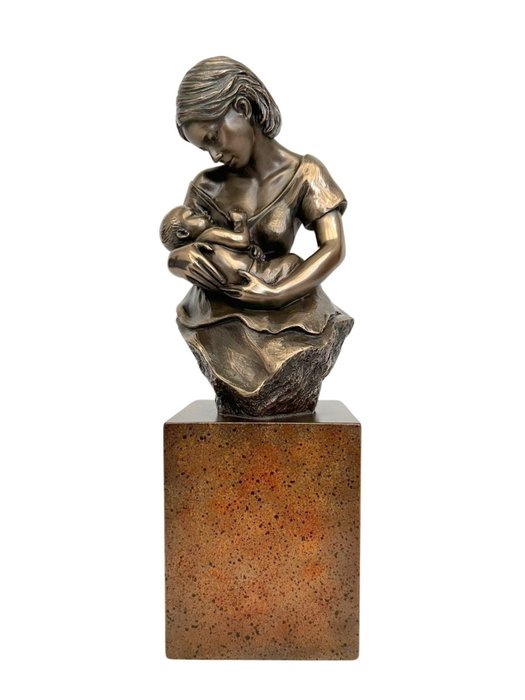 Statyett, Mother/Child "Devotion" - 23 cm - Harts