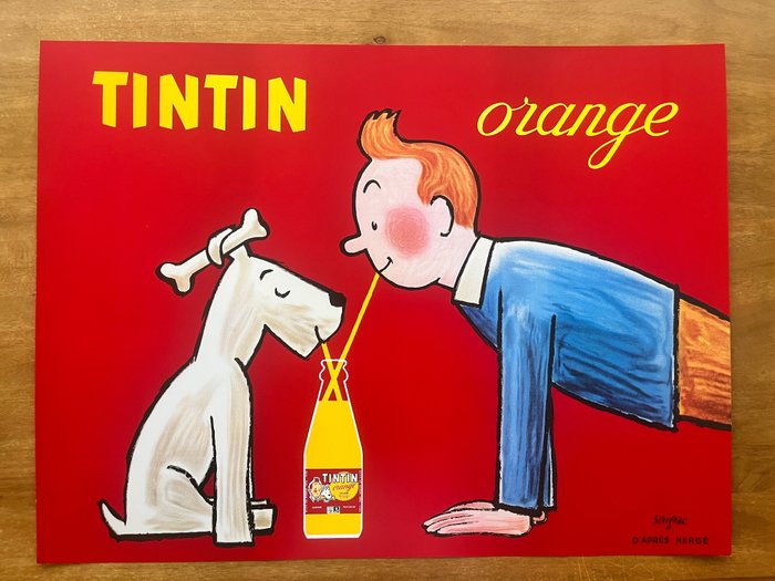 Raymond Savignac - Tintin orange d’après Hergé (after) - anii `80