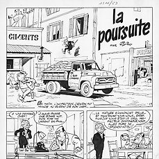 Tillieux, Maurice – 1 Original page – Gil Jourdan – La Poursuite – 1963