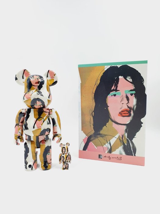 Andy Warhol x Mick Jagger X Medicom Toy - Be@rbrick 400% + 100% Warhol x Mick Jagger Bearbrick 2023
