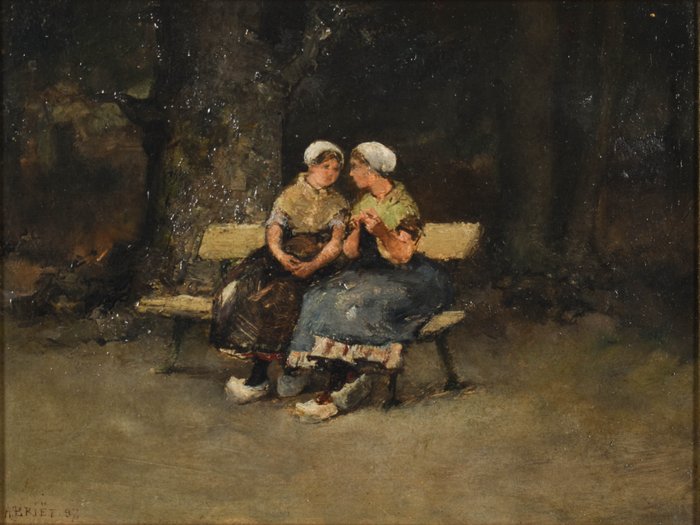 Arthur Briët (1867-1939) - Two ladies chatting on a park bench