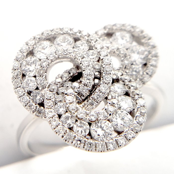 14 karat Hvidguld - Ring - 1.02 ct Diamant