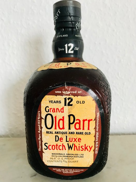 Grand Old Parr 12 years old Real Antique and Rare Old - b. 1970s - 4/5 Quart