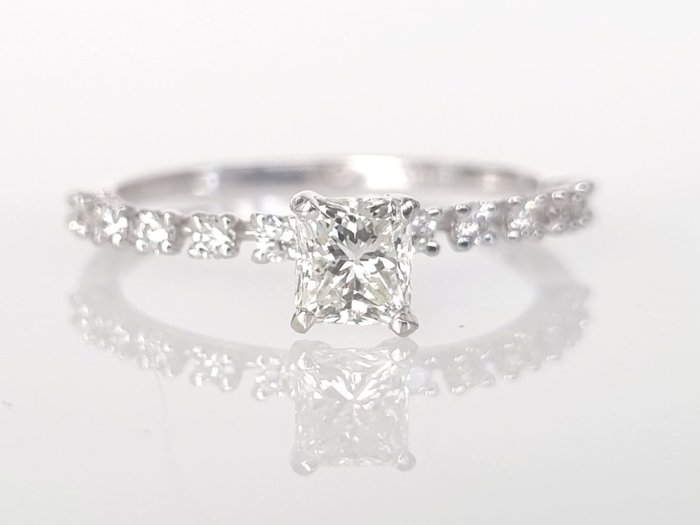 Förlovningsring Vittguld Diamant  (Natural)