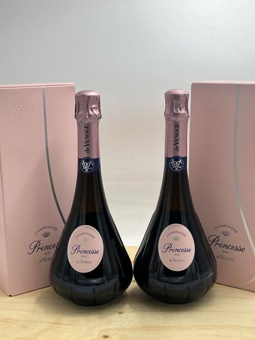 De Venoge, "Cuvée Princesse" Brut - 香槟地 Rosé - 2 Bottles (0.75L)