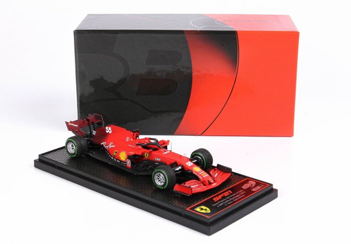 BBR 1:43 - 1 - Modelracerbil - Ferrari F1 SF21 GP Made in Italy Sainz JR. rain tyres - BBRC260BRAIN