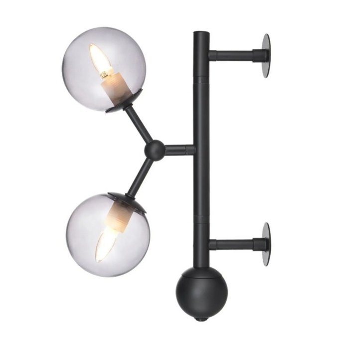 Halo Design Michael Waltersdorff - 壁燈 - 原子-黑色 - 玻璃, 金屬