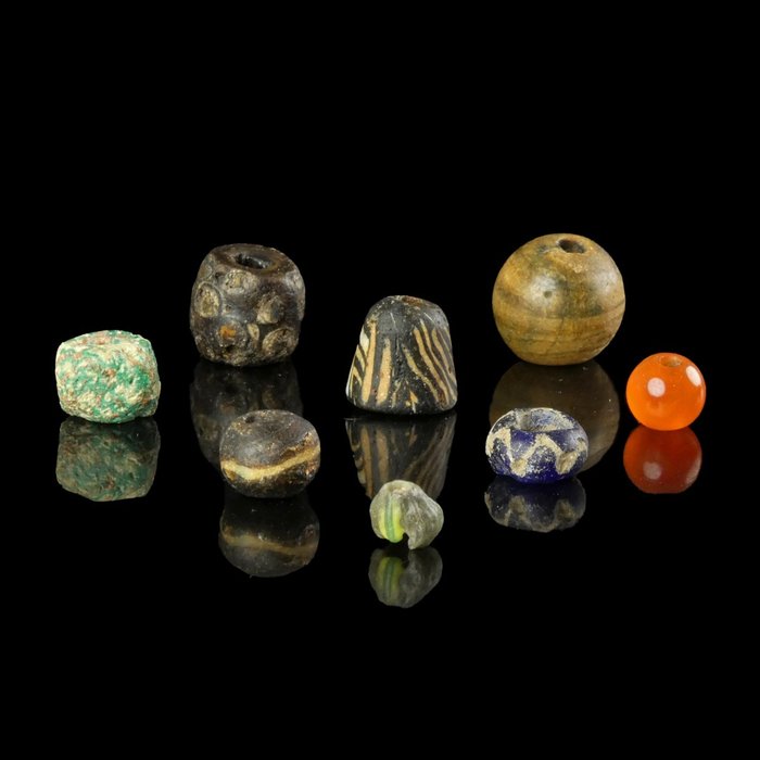 Romersk antik Samling af 8 sjældne perler